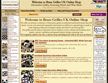 Tablet Screenshot of brass-grilles-shop.co.uk